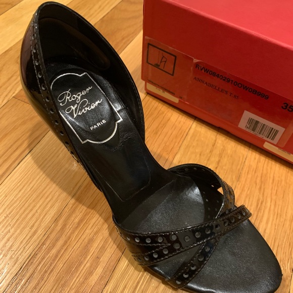 Glossy black Roger Vivier high-heeled sandals - size 35 - Picture 7 of 7